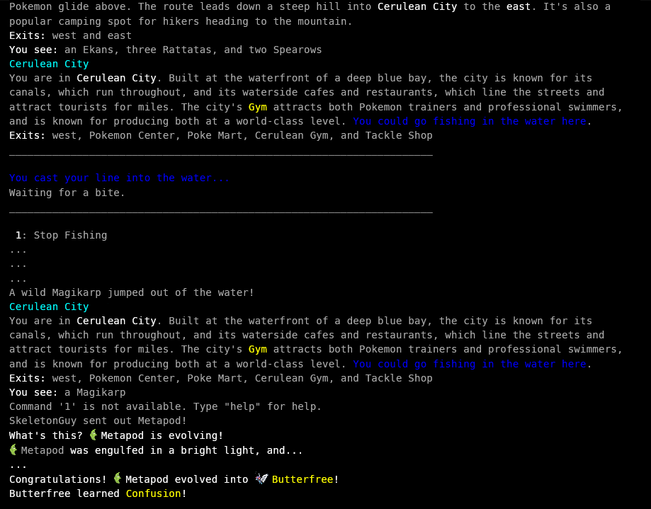 Exploring routes and cities in Kanto