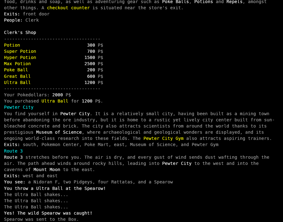 Shopping and catching Pokemon